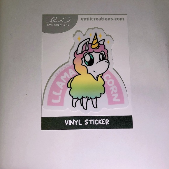 🧧SALE 3/$15 Llamacorn Vinyl Sticker by Emiicreations - Picture 2 of 2